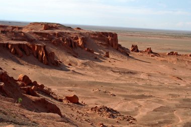 Bayan zagh, flaming cliffs s gobi Çölü Moğolistan ve