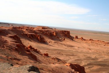 Bayan zagh, flaming cliffs s gobi Çölü Moğolistan ve