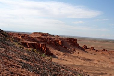 Bayan zagh, flaming cliffs s gobi Çölü Moğolistan ve