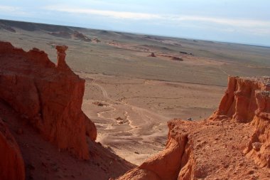 Bayan zagh, flaming cliffs s gobi Çölü Moğolistan ve