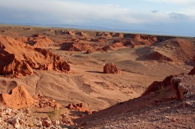 Bayan zagh, flaming cliffs s gobi Çölü Moğolistan ve