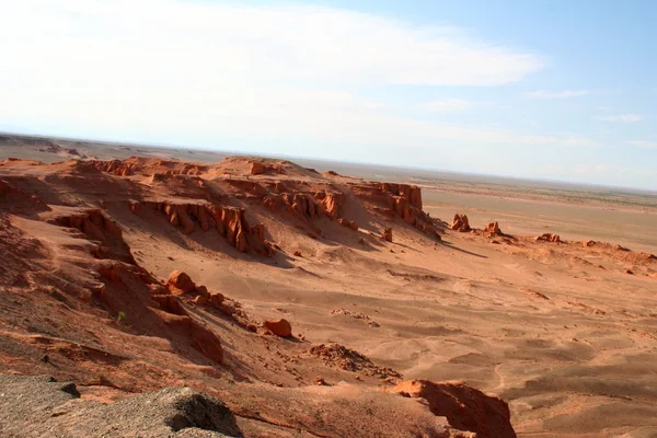 Bayan zagh, flaming cliffs poušť gobi s Mongolskem — Stock fotografie