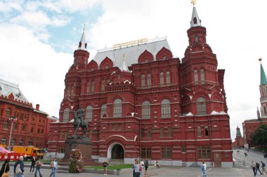 kırmızı kare üzerinde Tarihi Müzesi. Moscow, Rusya Federasyonu