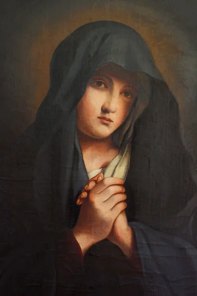 The Madonna in Sorrow , old oil paint — Stock Photo, Image