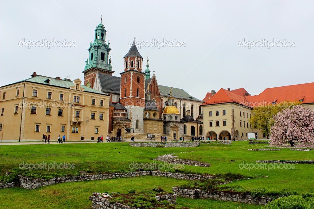 The Basilica of St Stanislaw and Vaclav or Wawel Cathedral on Wawel Hill in Krakow, Poland
