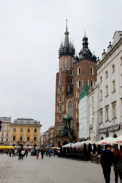 Main Market Square Rynek in Cracow, Poland — Stock Photo, Image