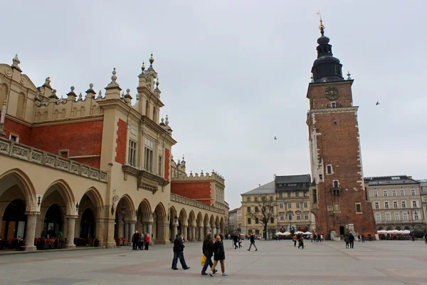 Main Market Square Rynek in Cracow, Poland — Stock Photo, Image