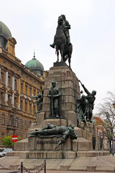 Grunwald pomník v matejko náměstí — Stock fotografie