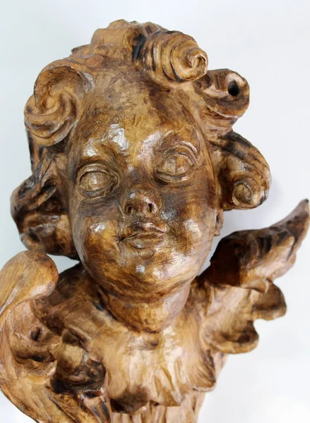 Hand-carved angel, putto — Stock Photo, Image