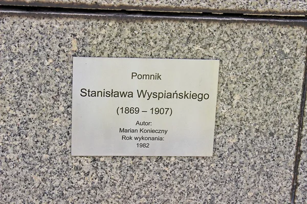 Denkmal wyspiański in Krakau, Polen, — Stockfoto