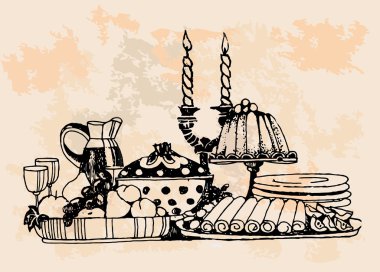 kek elle çizilmiş resimler ayarla