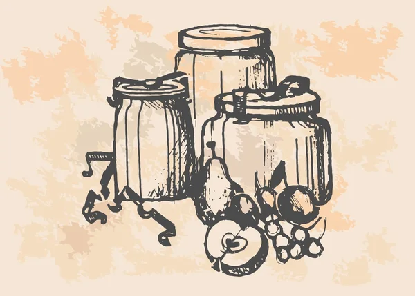 Illustrazione vettoriale con marmellata — Vettoriale Stock