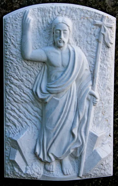 The Risen christ relief in cementary — Stock Photo, Image