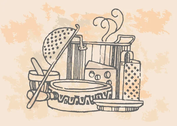 Ретро приготування горщики — стоковий вектор