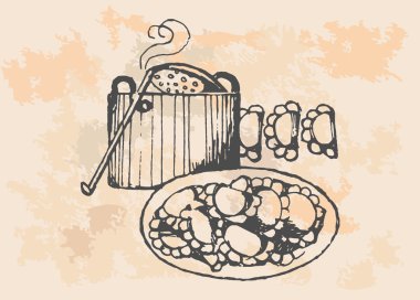 Retro köfte ilustration