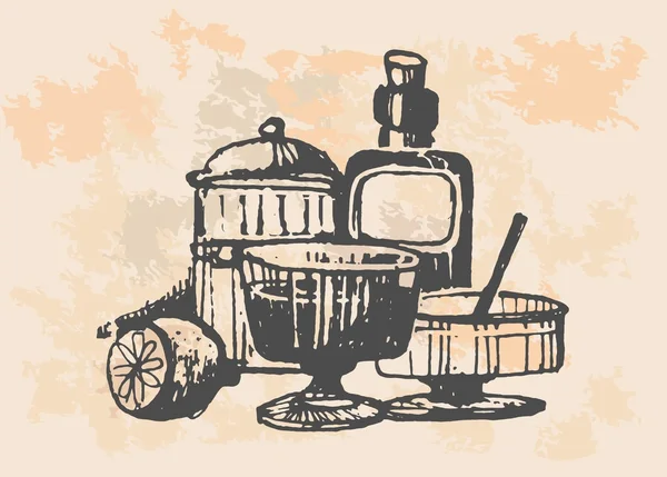 Pots de cuisson rétro — Image vectorielle