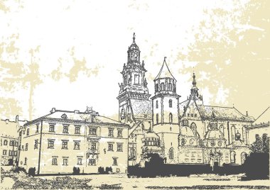 Krakow, crakow wawel için Polonya görünümündeki ünlü şehir