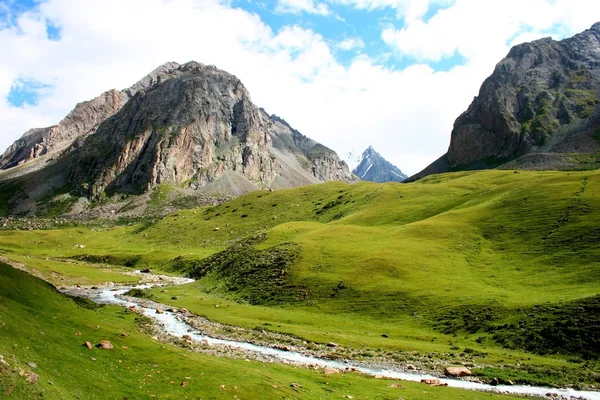 Valle de Ashukashka Suu, montañas Tien Shan, Kirguistán — Foto de Stock