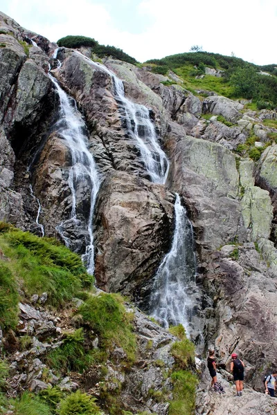 Cascada de Siklawa en el valle de Roztoki en las montañas de Tatry Polonia —  Fotos de Stock