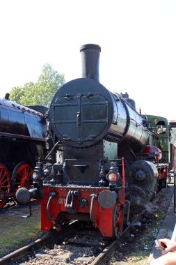 Demiryolu tren siyah vintage buhar powered