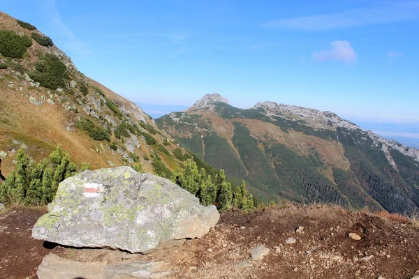 Гевонт - знаменитая гора в польских Татрах с крестом на вершине — стоковое фото