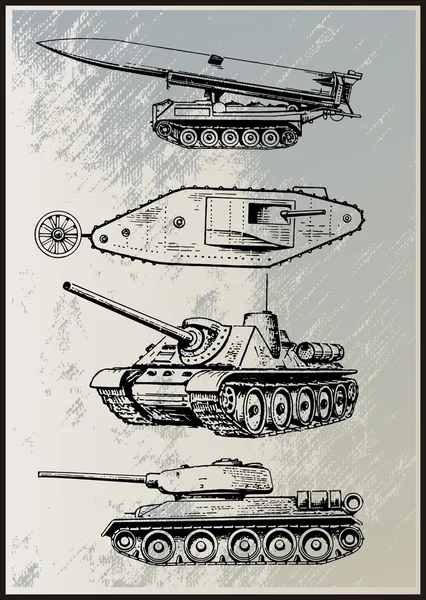 Tank vektör set — Stok Vektör