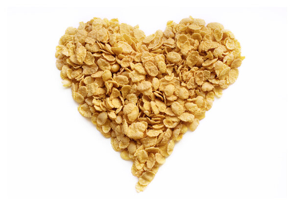 Вкусное сердце из кукурузных хлопьев
