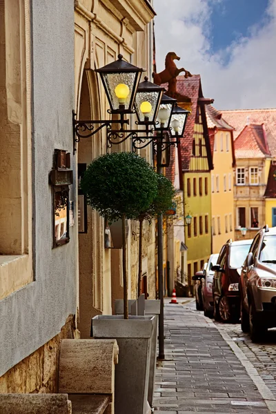 Old street of european town, Rothenburg ob der Tauber, Germany — Stock Photo, Image