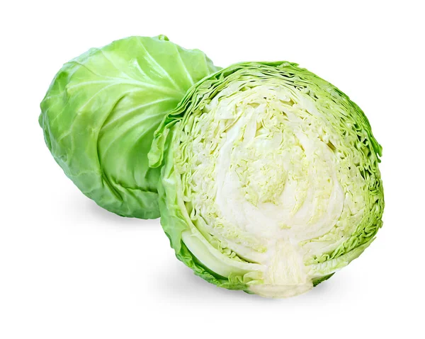 Fresh Cabbage Isolated White Background Full Depth Field — 图库照片