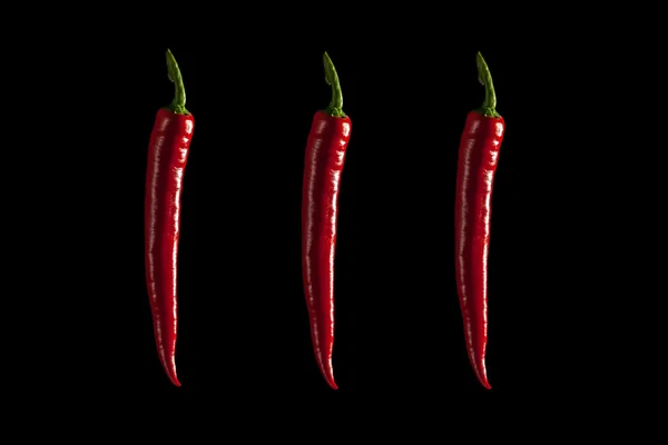 Peper on black — Stock Photo, Image