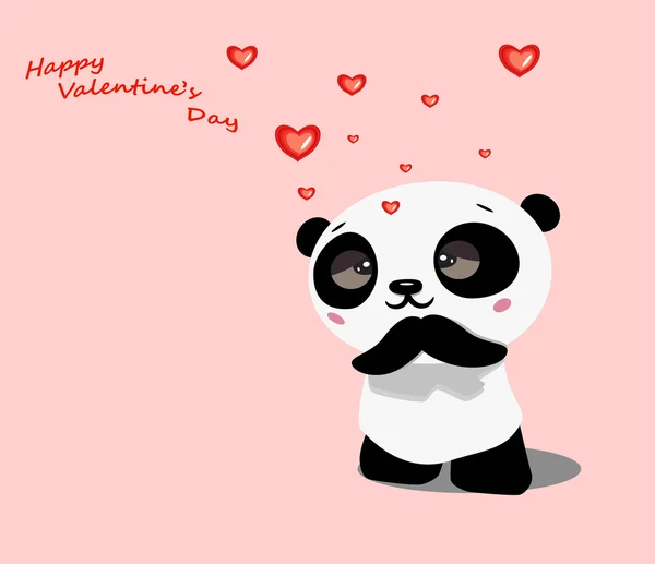 Panda valentine — Stock vektor