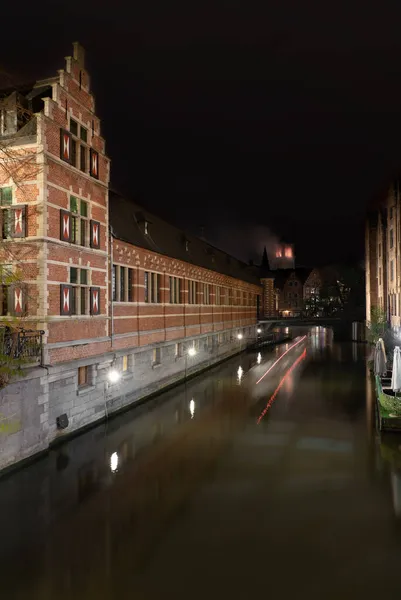 Gent Staat Het Lichtfestival Sint Niklaaskerk Brand — Stockfoto