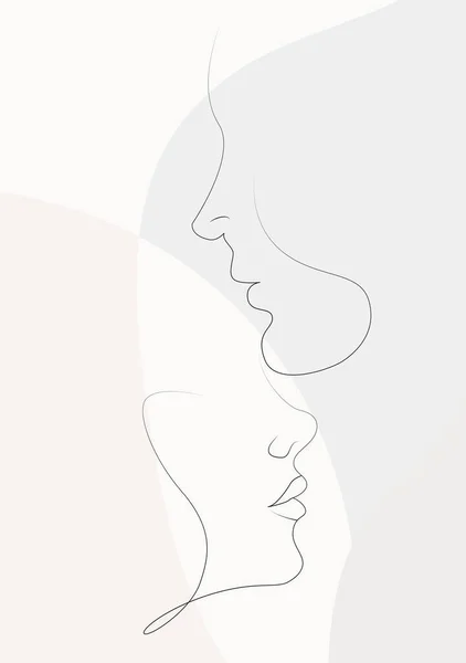 Lovers Soft Background Illustrator Only Lines — стоковый вектор