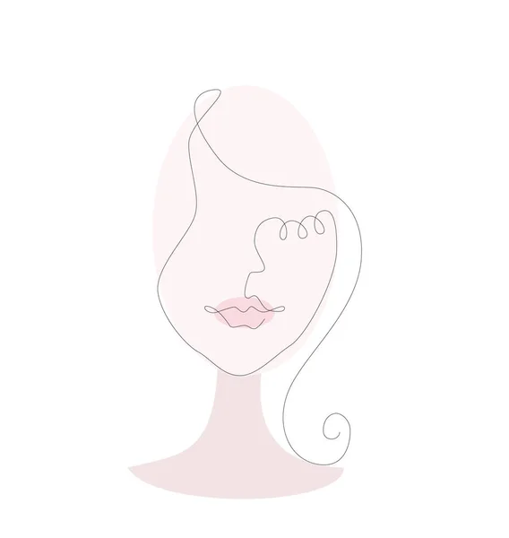 女の頭ホワイト美しい背景 — ストックベクタ