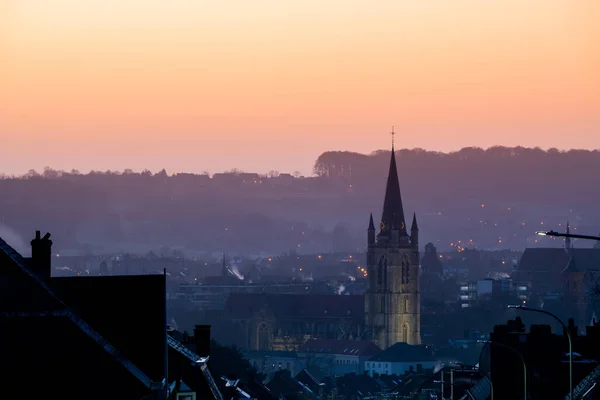 Lange Straat Met Uitzicht Sint Hermesbasiliek Bij Zonsopgang — Stockfoto