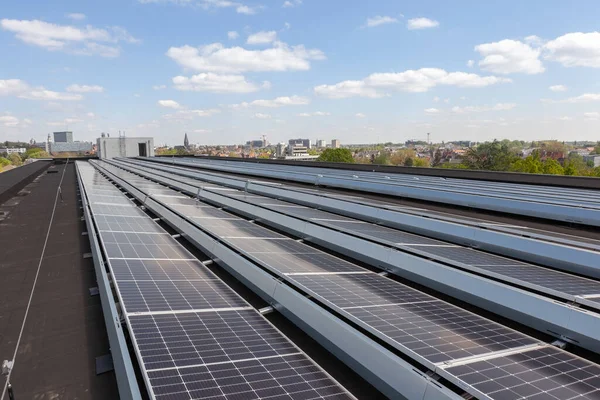Solar Panels Roof — Stok fotoğraf