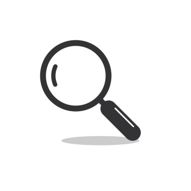 Beyaz arkaplan üzerindeki simge düz tasarım vektör resimlemesini büyüt.