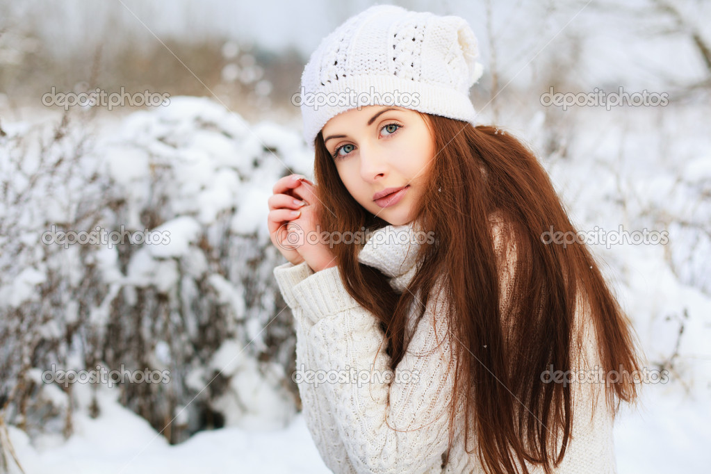 Young girl winter outdoor portrait