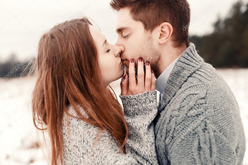 Young couple outdoor portrait.