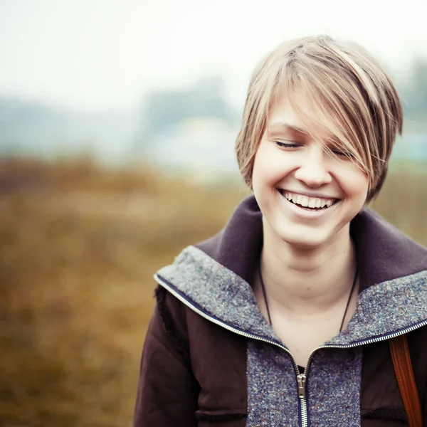 Young happy laughing girl — Stock Photo, Image