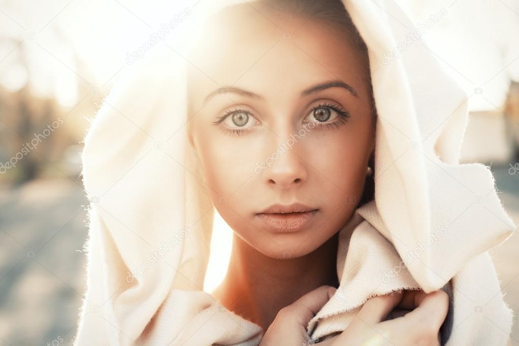 woman in scarf.