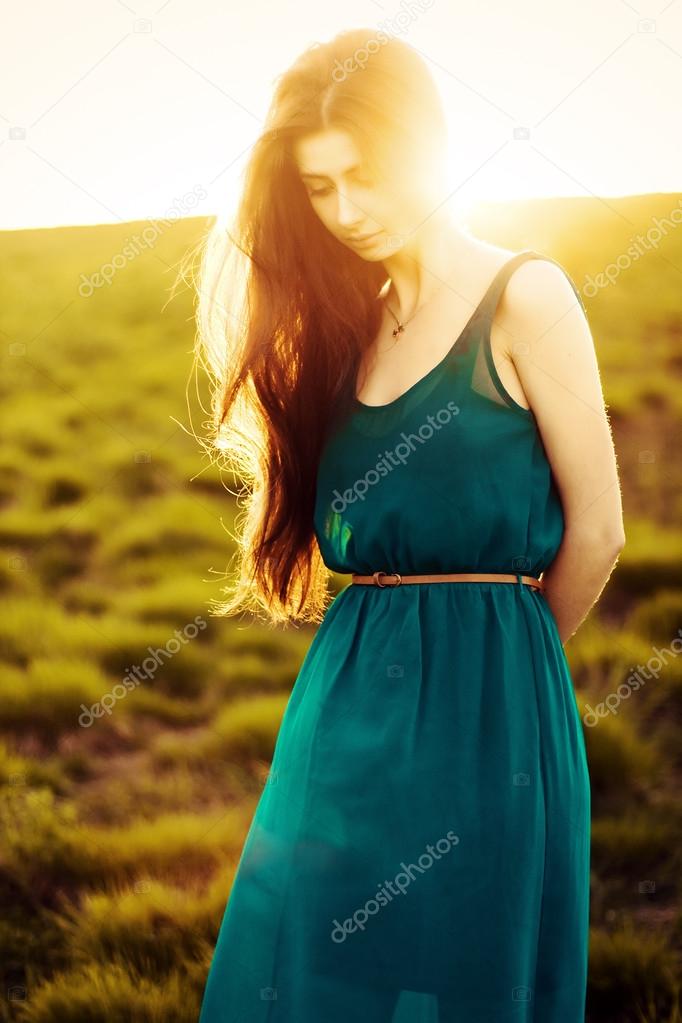 woman on a summer meadow