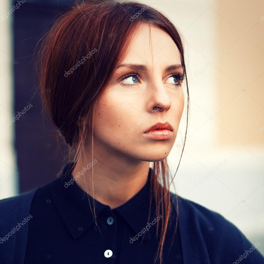portrait of young attractive brunette