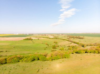 Yeşil Bahar Manzarası İnsansız Hava Aracı Görünümü