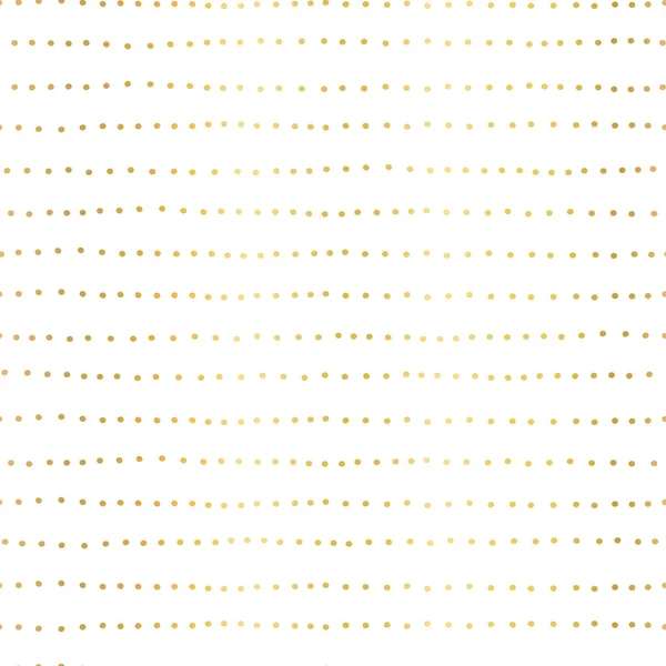 Linee puntini dorati modello astratto senza soluzione di continuità doodle vettore. Ripetere il modello a strisce con linee traballanti, puntini disegnati a mano lamina d'oro metallica. Sfondo astratto per arredamento per bambini, imballaggio. — Vettoriale Stock