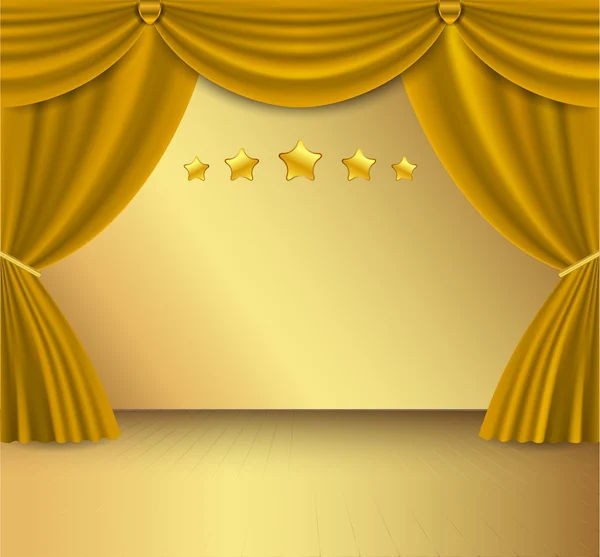 Gold curtain. — Stock Vector