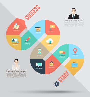 Şablon iş kavramları ile simgeler vektör