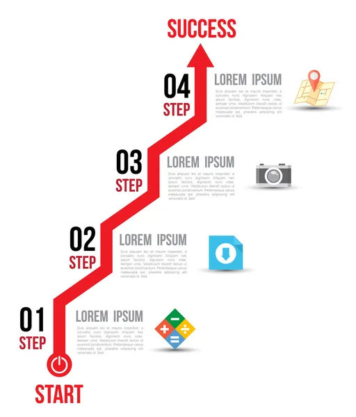 Conceptos de negocio de plantilla vectorial con iconos — Vector de stock