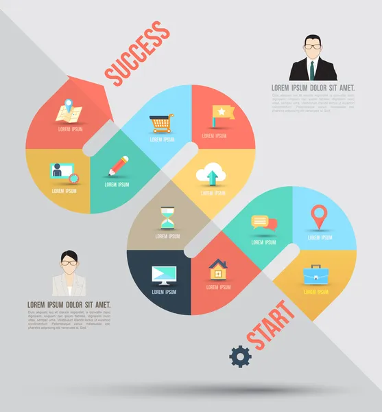 Şablon iş kavramları ile simgeler vektör