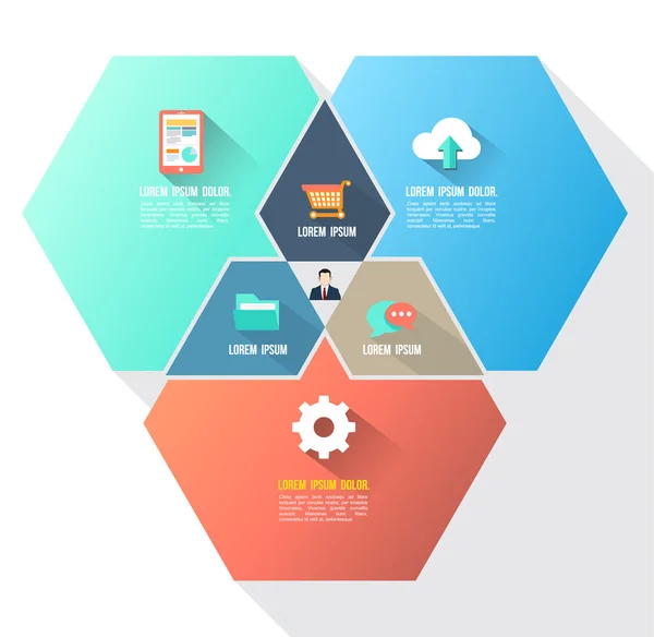 Modèle vectoriel concepts d'entreprise avec des icônes — Image vectorielle